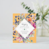 バジェットパープルオレンジフローラ結婚式招待状 (スタンド正面)