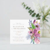 バジェットパープルガーデンフローラ結婚式招待状 (スタンド正面)