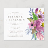 バジェットパープルガーデンフローラ結婚式招待状 (正面)