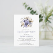 バジェットパープルクリームフローラ婚約パーティ招待状 (スタンド正面)