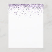 バジェットパープルグリッターブライダルシャワー招待 (裏面)