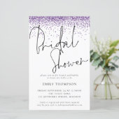 バジェットパープルグリッターブライダルシャワー招待 (スタンド正面)