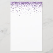 バジェットパープルグリッターブライダルシャワー招待 (裏面)