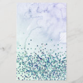 バジェットパープルグリッターマーメイド誕生日招待状 (裏面)