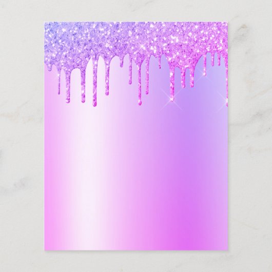 バジェットパープルグリッター任意の年齢の誕生日パーティー (裏面)