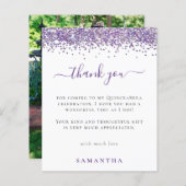 バジェットパープルグリッター写真キンセアニェラありがとう (正面/裏面)