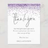 バジェットパープルグリッター写真結婚の感謝 (正面)