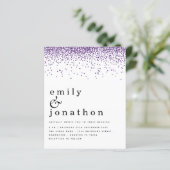 バジェットパープルグリッター紙吹雪結婚式招待状 (スタンド正面)