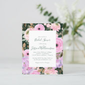 バジェットパープルグリーンフローラブライダルシャワー招待状 (スタンド正面)