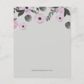 バジェットパープルグレーフローラブライダルシャワー招待 (裏面)
