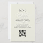 バジェットパープルゲートアイボリーQRコードウェディング招待 (裏面)