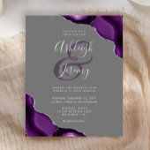 バジェットパープルシルバーアゲートグレーウェディング招待