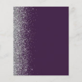 バジェットパープルシルバーカリグラフィウェディング招待 (裏面)