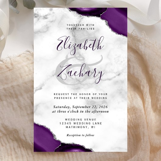 バジェットパープルシルバーゲート大理石結婚コーナー