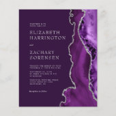 バジェットパープルシルバーゲート結婚式招待状 (正面)