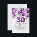 バジェットパープルシルバーバルーングラムグリッター誕生日 ノートカード<br><div class="desc">グラムモダンパープルバイオレットシルバーグレーバルーングリッター任意の年齢の誕生日招待状</div>