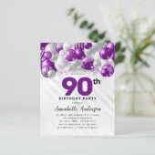 バジェットパープルシルバーバルーングリッター90誕生日 (スタンド正面)