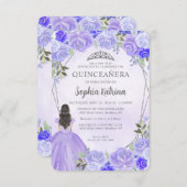 バジェットパープルシルバーフローラプリンセスキンセアニラ ノートカード (正面/裏面)