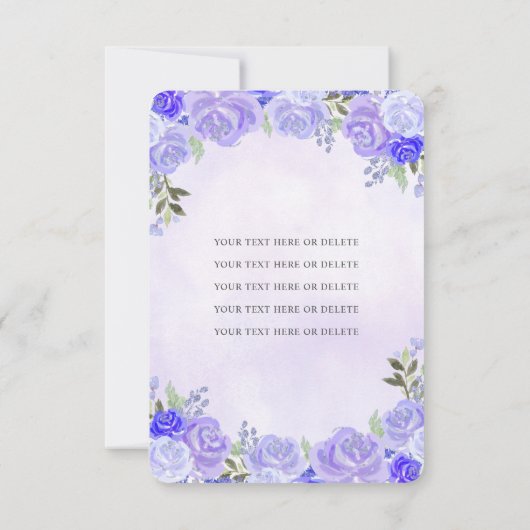 バジェットパープルシルバーフローラプリンセスキンセアニラ ノートカード (裏面)