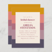 バジェットパープルジオメトリックブライダルシャワー招待 (正面/裏面)