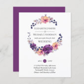 バジェットパープルジンジャーオータム秋の結婚式招待状 (正面/裏面)