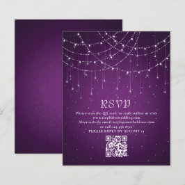 バジェットパープルストリングライトQRコードウェディングRSVP
