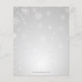 バジェットパープルスノーフレークブライダルシャワー招待 (裏面)