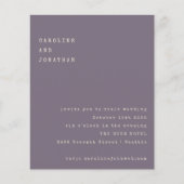 バジェットパープルタイプライターフォント結婚式招待状 (正面)