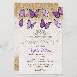バジェットパープルバタフライキンセニェラ招待状