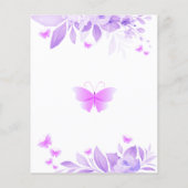 バジェットパープルバタフライブライダルシャワー招待 チラシ (裏面)