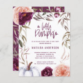 バジェットパープルピーチカボチャ秋ベビーシャワー (正面/裏面)