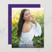 バジェットパープルフォト卒業スクリプト招待状 (正面/裏面)