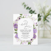 バジェットパープルフラワーズブライダルシャワー招待 (スタンド正面)