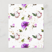 バジェットパープルフラワーズリース結婚式招待状 (裏面)