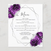 バジェットパープルフローラシルバージオメト結婚リーのメニュー (正面)