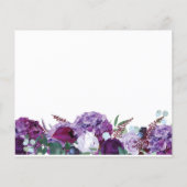 バジェットパープルフローラジオメトリック金ゴールドフレームカード (裏面)