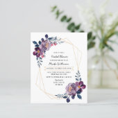 バジェットパープルフローラブライダルシャワー招待 (スタンド正面)