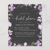 バジェットパープルフローラブライダルシャワー招待 (正面)