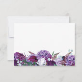 バジェットパープルフローラ幾何学的金ゴールドフレーム サンキューカード (裏面)