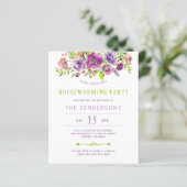 バジェットパープルフローラ引っ越し祝いパーティーパーティの招待状 (スタンド正面)