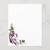 バジェットパープルフローラ結婚式招待状 (裏面)