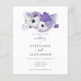 バジェットパープルフローラ結婚式招待状