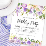 バジェットパープルフローラ40th誕生日招待状<br><div class="desc">この誕生日パーティーの招待エレガントで特別フェミニンな女性を尊重する。誕生祝い詳細は上下の紫色のフローラに囲ま縁どれる。フローラ素子は深い緑色の葉層である。デザインの間伝統的に、開いた風通しの良い植物性の葉と文字与えはバイブコンテンポラリーだ。このアイテムはパープル素朴フローラ植物収蔵品の一部である。</div>