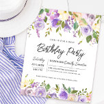 バジェットパープルフローラ60th誕生日招待状<br><div class="desc">この誕生日パーティーの招待エレガントで特別フェミニンな女性を尊重する。誕生祝い詳細は上下の紫色のフローラに囲ま縁どれる。フローラ素子は深い緑色の葉層である。デザインの間伝統的に、開いた風通しの良い植物性の葉と文字与えはバイブコンテンポラリーだ。このアイテムはパープル素朴フローラ植物収蔵品の一部である。</div>