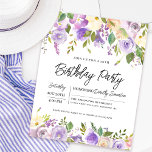 バジェットパープルフローラ70th誕生日招待状<br><div class="desc">この誕生日パーティーの招待エレガントで特別フェミニンな女性を尊重する。誕生祝い詳細は上下の紫色のフローラに囲ま縁どれる。フローラ素子は深い緑色の葉層である。デザインの間伝統的に、開いた風通しの良い植物性の葉と文字与えはバイブコンテンポラリーだ。このアイテムはパープル素朴フローラ植物収蔵品の一部である。</div>
