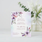 バジェットパープルブルゴーニュ薄紫花ブライダル招待状 (スタンド正面)