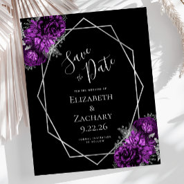 バジェットパープルプラムシルバーフローラブラック結婚ズ