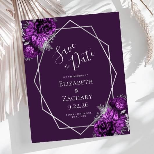 バジェットパープルプラムシルバー結婚フローラ