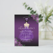 バジェットパープルプリンセス金ゴールドキンセアニラ招待状 ポストカード (スタンド正面)