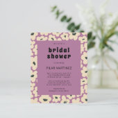 バジェットパープルホワイトフローラブライダルシャワー招待状 (スタンド正面)